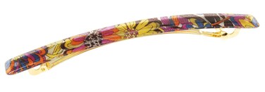 France Luxe Long and Skinny Barrette - Splash Garden Purple/Yellow
