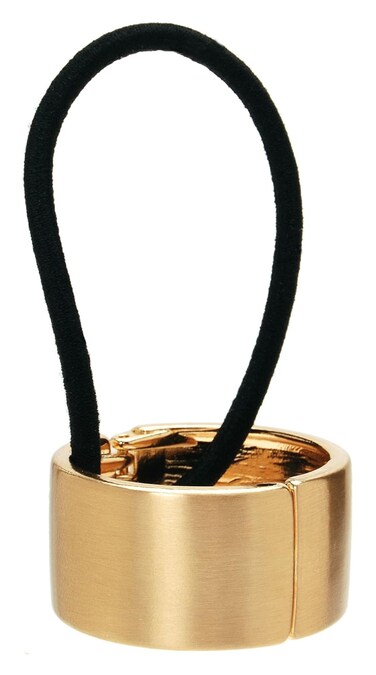 L. Erickson Brushed Metal Cuff Ponytail Holder - Brushed Gold