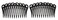 France Luxe Small Filigree Comb Pair - Black