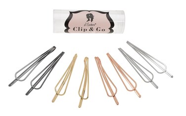 L. Erickson Metal Drop Bobby Pin Clip &amp; Go 8-Pack - Gunmetal/Silver/Gold/Rose Gold