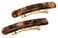 France Luxe Mini Rectangle Barrette Pair - Pavlova Brown