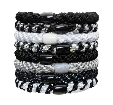 L. Erickson Hair Ties, Night Owl - 8 Pack Grab and Go Ponytail Holders - No Damage Hair Bands - Hair Accessories for Women