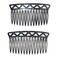 France Luxe Trellis Side Comb Pair, Black