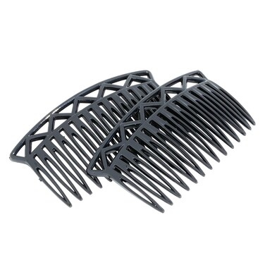 France Luxe Trellis Side Comb Pair, Black