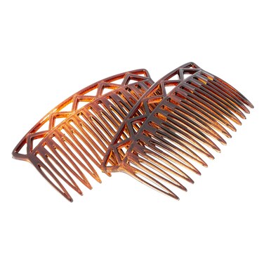France Luxe Trellis Side Comb Pair, Tortoise