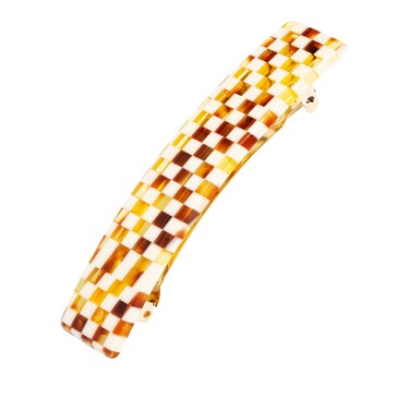 France Luxe Classic Rectangle Barrette, Chequered Board