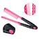EasyGlide-V Hair Straightener and Detangler Comb - Rat Tail Style V-Comb For Hair Sectioning   Flat Ironing   Blow Drying   Keratin Comb for Tangled Hair   Spring Grip   Heat Resistant (Pink)