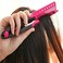 EasyGlide-V Hair Straightener and Detangler Comb - Rat Tail Style V-Comb For Hair Sectioning   Flat Ironing   Blow Drying   Keratin Comb for Tangled Hair   Spring Grip   Heat Resistant (Pink)