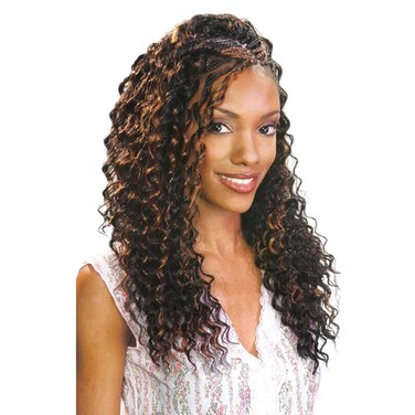 FreeTress Synthetic Hair Braids Deep Twist Bulk 22" (4-Pack, 1B)