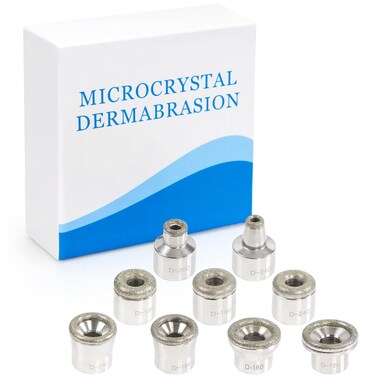 Diamond Microdermabrasion Tips Replacement for Diamond Tip Microdermabrasion Machine, 9PCs Facial Peel Diamond Microderm Tips for Microdermabrasion Device