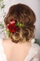 Kercisbeauty Bridal Burgundy Deep Red Flower Hair Comb Clips Wedding Floral Headpiece Hair Accessories for Women and Girls