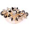 Women's Multilayered Peacock Shaped Rhinestone French Barrette Hair Clip Black