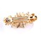 Women's Multilayered Peacock Shaped Rhinestone French Barrette Hair Clip Black