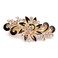 Women's Multilayered Peacock Shaped Rhinestone French Barrette Hair Clip Black