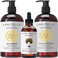 Organic Hair Growth Set   Shampoo 17 oz + Conditioner 16 oz + Hair Loss Treatment 4 oz   Argan Oil, Rosemary, Ginger &amp; Cedarwood   NO GMO, Sulfates, Gluten, Alcohol, Parabens, Phthalates