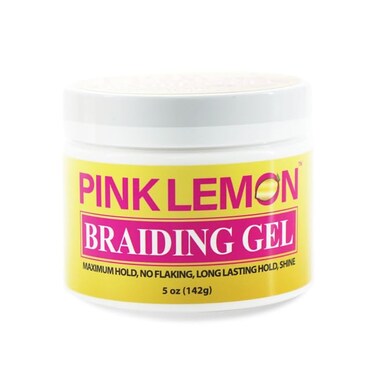PINK LEMON Braiding Gel (5 oz) - Maximum Hold, No Flaking, Long Lasting Hold, High Shine. For Micro, Inter, Dread, Faux, Loc, Twist, Braid, Edge.