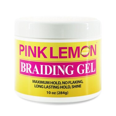 PINK LEMON Braiding Gel (10 oz) - Maximum Hold, No Flaking, Long Lasting Hold, High Shine. For Micro, Inter, Dread, Faux, Loc, Twist, Braid, Edge.