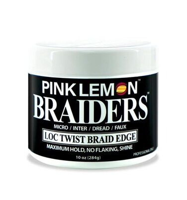 PINK LEMON Braiders - Maximum Hold, No Flaking, Long Lasting Hold, High Shine. For Micro, Inter, Dread, Faux, Loc, Twist, Braid, Edge (10 oz)