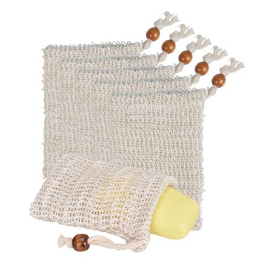 20 Pack Soap Exfoliating Bag, Natural Soap Saver Hand Made Sisal Mesh Soap Bag Bar Soap Bag with Drawstring for Bath &amp; Shower Use