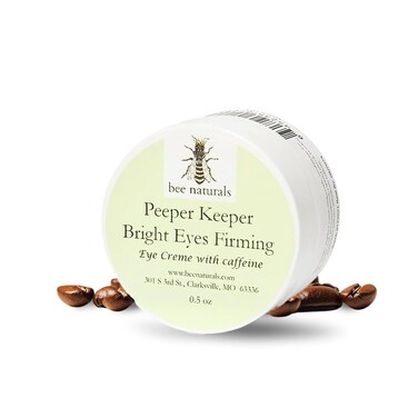 Bee Naturals Peeper Keeper Bright Eyes Firming Cr&egrave;me - Caffeine Enriched for Puffy Eye Reduction - Gentle Daily Use After Cleansing - Caution for Caffeine Sensitivity