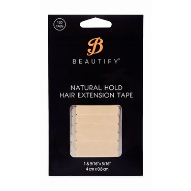 Natural Hold Hair Extension Tape   Adhesive Tape with Low Residues for Easy Cleanup   120 Tabs Per Pack (Double-Sided)