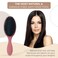 L.E.V Boar Bristle Anti Frizz Hair Styling Brush - Smoothing Brush for Thick, Curly, Natural Black Hair - Women &amp; Men (Pink)