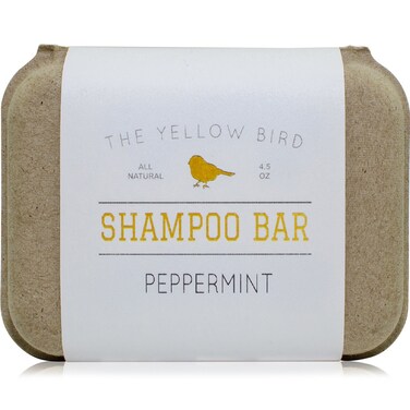The Yellow Bird Peppermint Shampoo Bar Soap. Sulfate Free. Natural and Organic Ingredients. Anti Dandruff, Itchy Scalp, Psoriasis. Includes Conditioning Argan and Jojoba Oils.
