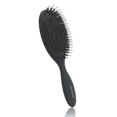VESS Hair Styling Pro Mix Cushion Brush-Matte Black- Soft Wild-Boar Hair and Nylon Hair-SPR-2500 Made in Japan