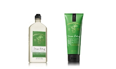 Bath Body Works ~ Aromatherapy ~ Stress Relief - Eucalyptus &amp; Spearmint ~ Bundle ~ Body Wash &amp; Foam Bath 10oz. &amp; Body Cream 8 oz