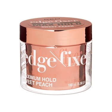 Red by Kiss Edge Fixer Hair Shine Gel, 24 Hour Max Hold, Non-Flaking, Biotin B7 Infused, Natural Styling, Professional Edge Control Wax, Perfect for Braiding (Sweet Peach)