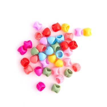 RED by Kiss 36 Pieces Kids Mini Claw Barrettes, Self-Hinge Plastic Hair Clips for Girls Toddler Kids Baby, 80s 90s Cute Colorful Hair Pin Hair Accessories (Mini Heart)