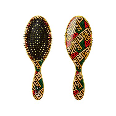 Red by Kiss Designed Brush, Easy Hair Detangling &amp; Styling, Scalp Massage &amp; Smoothing Hairbrush, Comfortable Cushion Pad, Wet Dry Hair (Oval Bold Geometric)