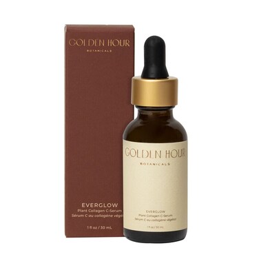 All Natural Organic Skin Care Products Made in USA, Vegan, Cruelty Free Collagen Face Serum, Moisturizing + Hydrating Facial Oil Moisturizer, Vitamin C, 1fl oz/ 30ml, Everglow