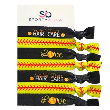 Girls Hair Accessories, Softball Hair Ties, Gift for Softball Players and Teams