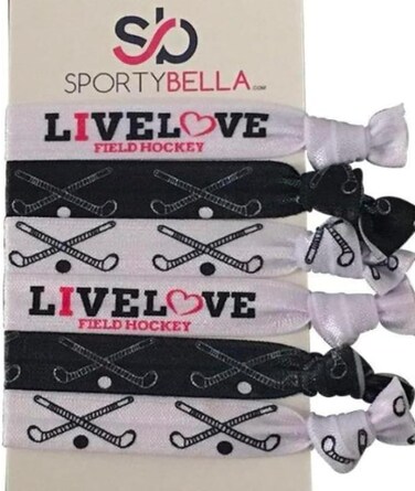Field Hockey Hair Accessories, Field Hockey Hair Ties, No Crease Field Hockey Hair Elastics Set, Gift for Girl Field Hockey PlayersHockey Hair Accessories