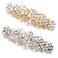 Clear Fancy Rhinestone Crystal Hair Barrette Clip Hair Pin (Pack 2, Silver &amp; Gold Tone_C)