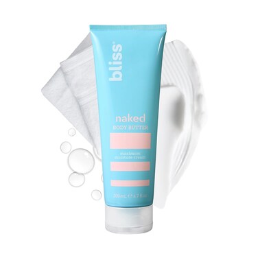Bliss - Naked Body Butter - Unscented - Maximum Moisture Cream - 6.7 Fl Oz - Daily Moisturizer for Women &amp; Men - Fragrance Free - Vegan and Cruelty Free