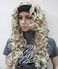 3/4 Band Headband wig Women's Light Blonde with Highlight Long Curly Wigs for Women ladies wigs Wiginway