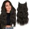 Invisible Wire Halo Hair Extensions Transparent Wire Adjustable Size 4 Secure Clips 24 Inch Long Wavy Curly Secret Hairpiece for Women