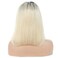 Hair Ombre 613 Color Shoulder Length Bob Front Lace Wig Remy Virgin Human Hair Two Tone Dark Roots 1B 613 Glueless Bob Cut Wig with Baby Hair 150% Density 8 Inches