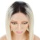 Hair Ombre 613 Color Shoulder Length Bob Front Lace Wig Remy Virgin Human Hair Two Tone Dark Roots 1B 613 Glueless Bob Cut Wig with Baby Hair 150% Density 8 Inches