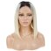 Hair Ombre 613 Color Shoulder Length Bob Front Lace Wig Remy Virgin Human Hair Two Tone Dark Roots 1B 613 Glueless Bob Cut Wig with Baby Hair 150% Density 8 Inches