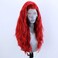 Hair Red Color Synthetic Lace Front Wig Loose Body Wave Heat Resistant Fiber Pre Plucked Fire Fashion Red Hair Replacement Long Wavy Curly Lace Wig 24 Inches for White and Black Women