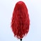 Hair Red Color Synthetic Lace Front Wig Loose Body Wave Heat Resistant Fiber Pre Plucked Fire Fashion Red Hair Replacement Long Wavy Curly Lace Wig 24 Inches for White and Black Women
