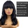16 inch Short Wavy Bob Wig With Bangs,Black with Red Shoulder Length Hair Wigs for Women,Natural Looking Synthetic Heat Resistant Fiber Curly Wigs for Daily