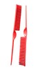 3 Row Styling Comb For Detangling, Defining And Separating Curls (Bright Red)