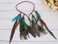 Set of 2 Bohemian Peacock Feather Headband Headdress and Armband Hippie Headwear Headpiece Handmade Tribal Indian Fascinator Feather Hairband Hair Accessories for Women Lady (C#)