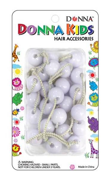 DONNA KIDS HAIR ACCESSORIES PONYTAIL BALL 12PCS WHITE