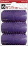 DONNA Magnetic Foam Rollers 3(D) 6PCS for Heatless Hairdressing and Styling with Hair Clips - PLUM