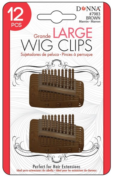 Donna Wig Clips 12pcs Wig Clips, Wig Clips Hair Extension 1PC (BROWN LARGE)